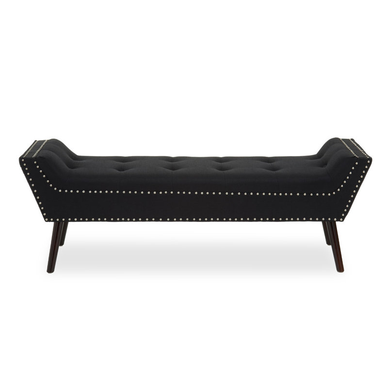 Elkland Polyester Blend Upholstered Bench, Black