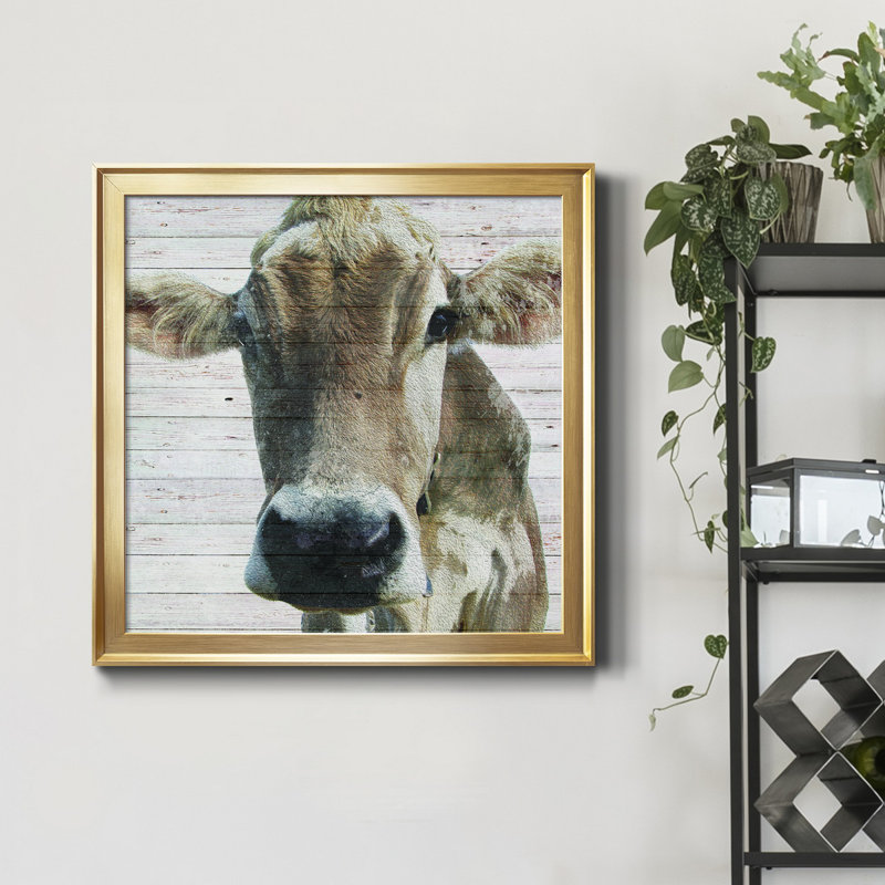 Maude - cadre photo, impression sur toile, Encadrement doré, H 34,5 po x l 34,5 po x P 1,5 po