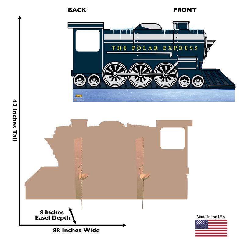 42'' Blue Cardboard Polar Express Train Stand-In