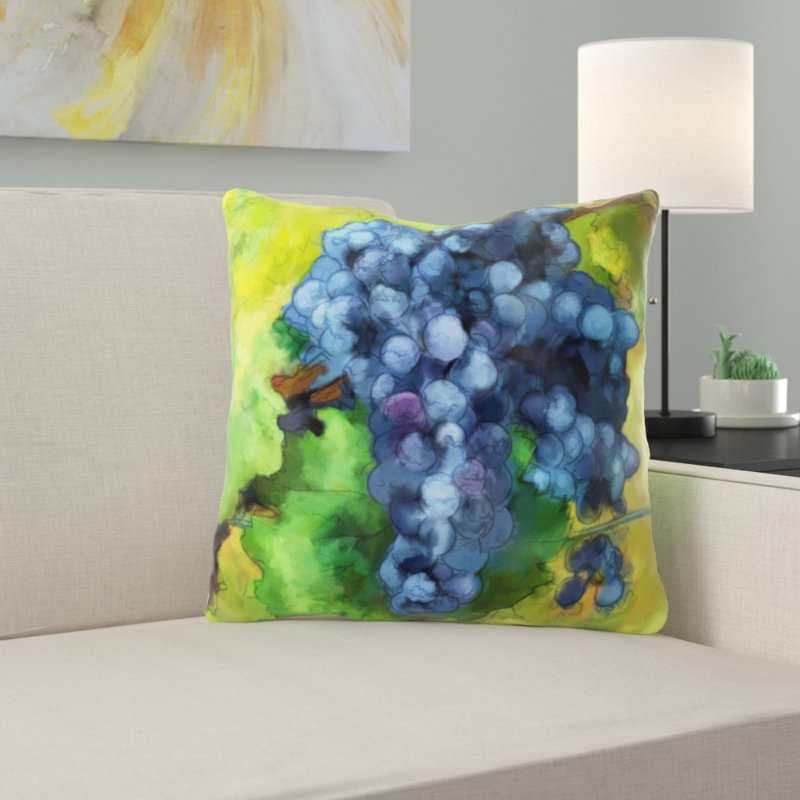 Coussin décoratif raisins Ellerby, Microsuède, Intérieur