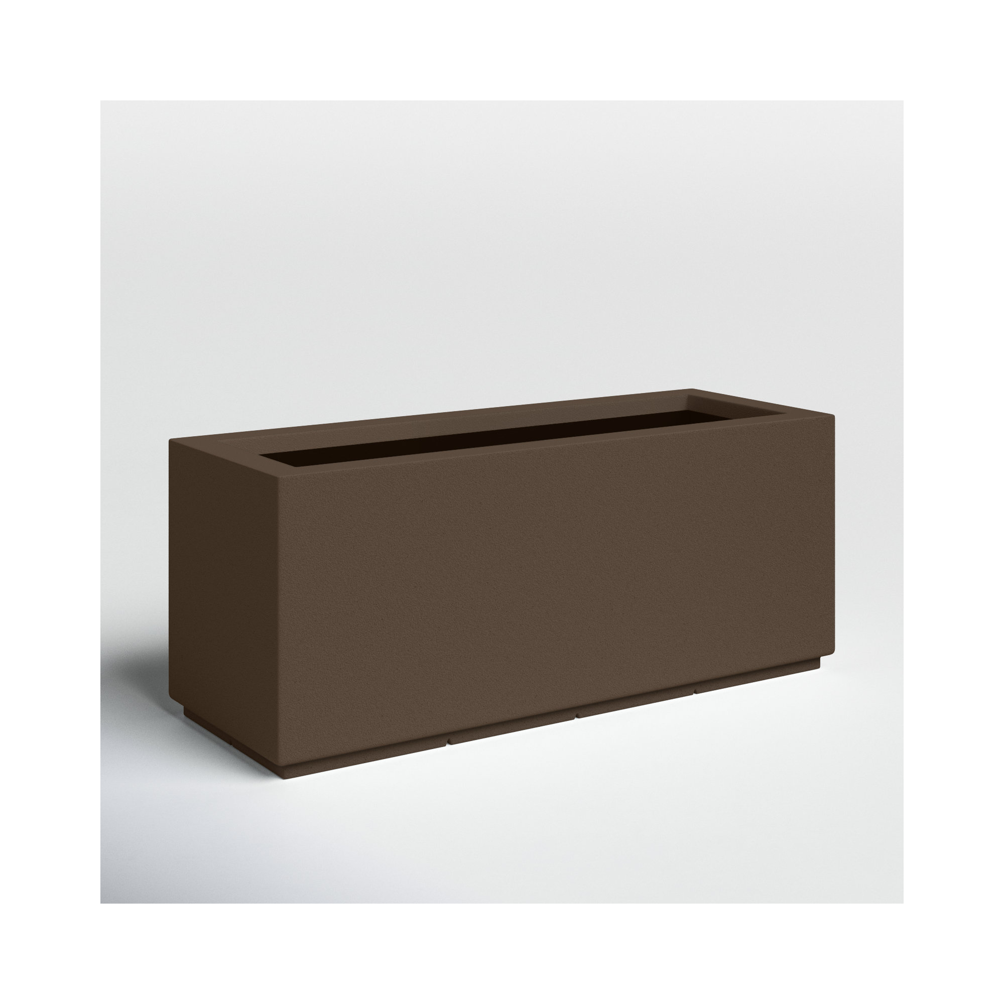Gita Tall Lightweight Outdoor 46" x 17" x 19" Trough Planter Box, 19"H x 46"W x 17"D, Chocolate Brown