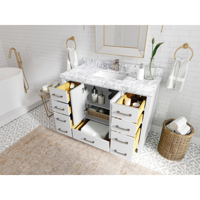 Ensemble de meuble-lavabo simple 48 po Malibu, Calacatta Laza