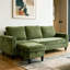 Upholstered L-Shaped 3-Seater Sectional Sofa with Footstool-1741103137
