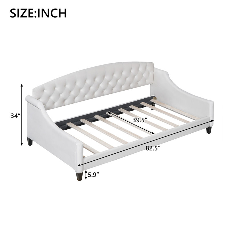 Modern Luxury Tufted Button Daybed, Twin, Beige