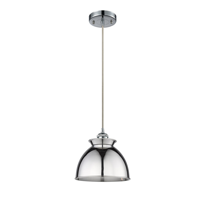 Luminaire suspendu 1 lumière, H 130 po x l 8,13 po x P 8,13 po, Chrome poli, Chrome poli