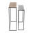 2 Piece Set 29"H/33"H Gold Aluminum Nested Side Tables with Multi-Colored Tops, Modern Accent Tables with Iron Frame for Living Room or Entryway