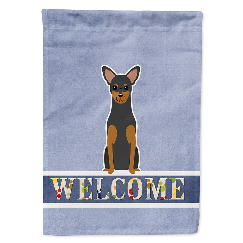 Polyester 2 côtés 40 x 28 po welcome drapeau maison, Manchester Terrier