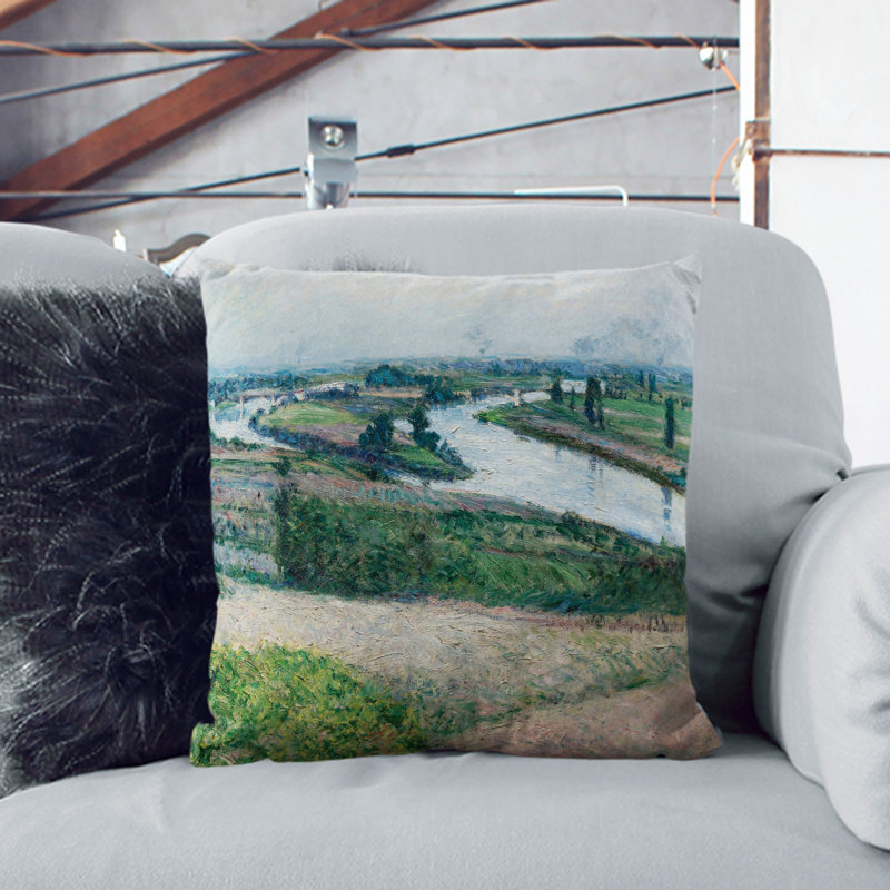 View of the River Seine Scatter Cushion, 55cm H x 55cm W x 20cm D