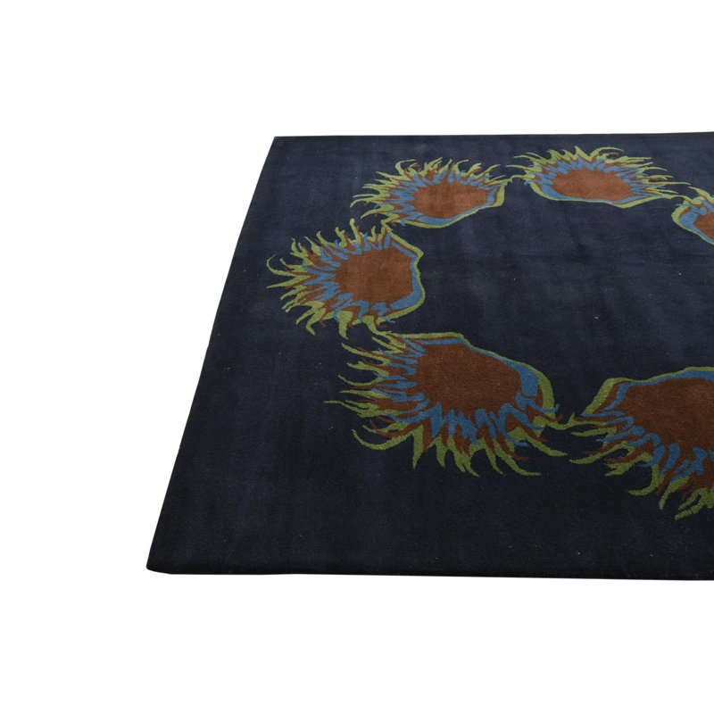 Tapis carré bleu marine Myrick