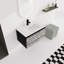 Meuble-lavabo mural flottant 30 po avec lavabo en céramique et porte d'armoire à fermeture en douceur, ensemble KD-329894611