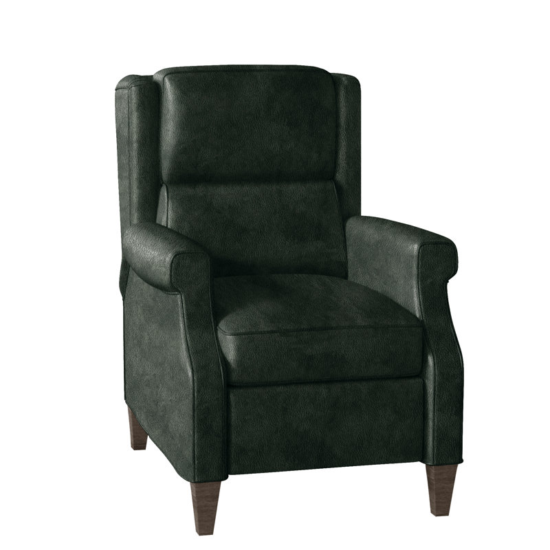 Fauteuil inclinable standard de 31 po de large Gallaway, Manuel, Pavées, Cuir véritable vert forêt d'Anilina