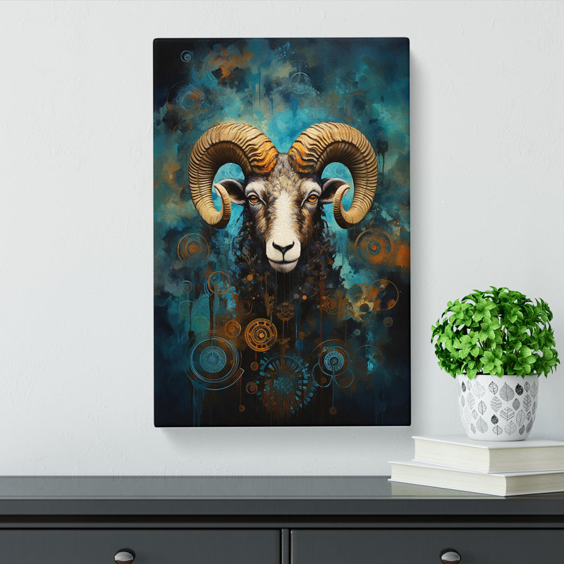 Aries Zodiac Modern - No Frame Print, 60cm H x 40cm W x 3cm D