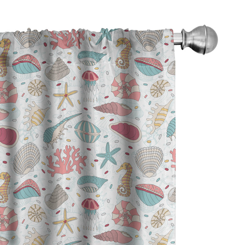 Panneaux de rideaux semi-transparents avec passe-tringle Ocean, 28 po x 63 po