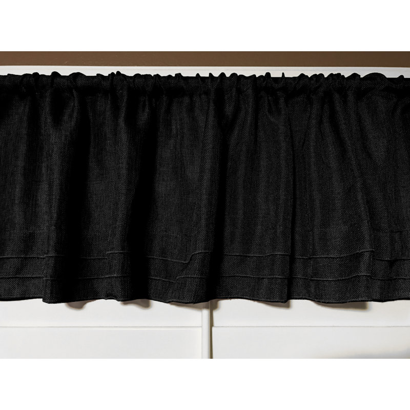 Cantonnière sur mesure de couleur unie 58 po piaf, Noir