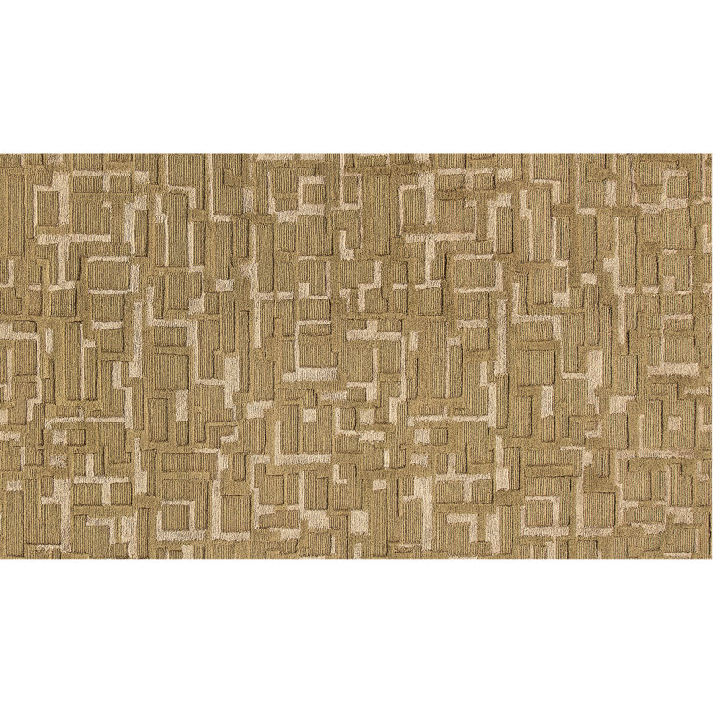 Abstract Area Rug in Pecan/Beige, Rectangle 9' x 12'