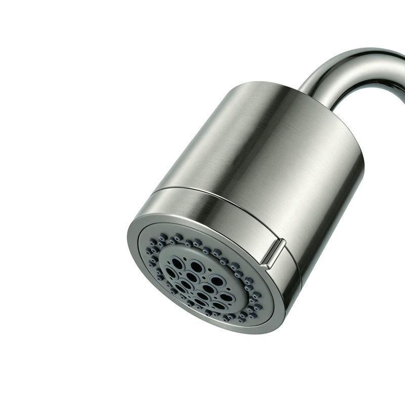 Pomme de douche ronde 3/16/2 pouces en ABS Kingston Kingston, Nickel brossé