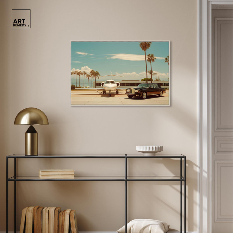 Art Remedy, photographie rétro sur toile, ciel rencontre la route, 21" H x 31" W, Encadrement argenté