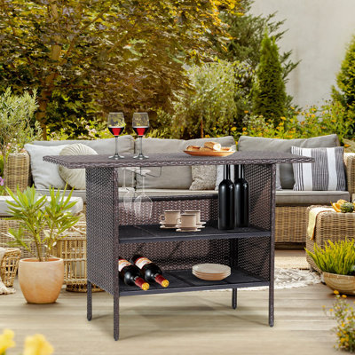 Outdoor Wicker Bar Table