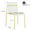 Paquet de 4 chaises à blocs de couleur à rayures avec Pp imperméable et pieds en métal robustes pour la terrasse extérieure, blanc crème et jaune grain