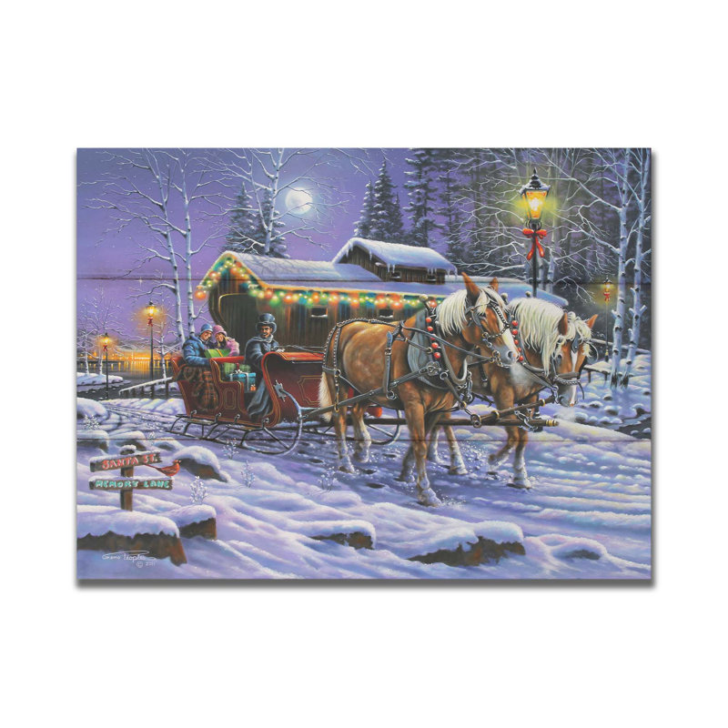 A Trot Down Memory Lane, Bois, Pas de tapis, H 24 po x l 32 po x P 1 po