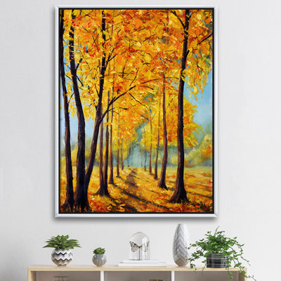 Coucher de soleil romantique à travers les arbres dans le parc IV - reproduction d'art sur toile