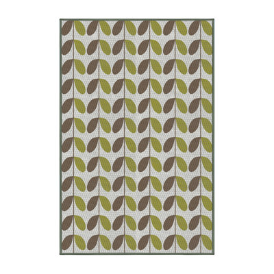Tapis vert/brun tissé à la machine