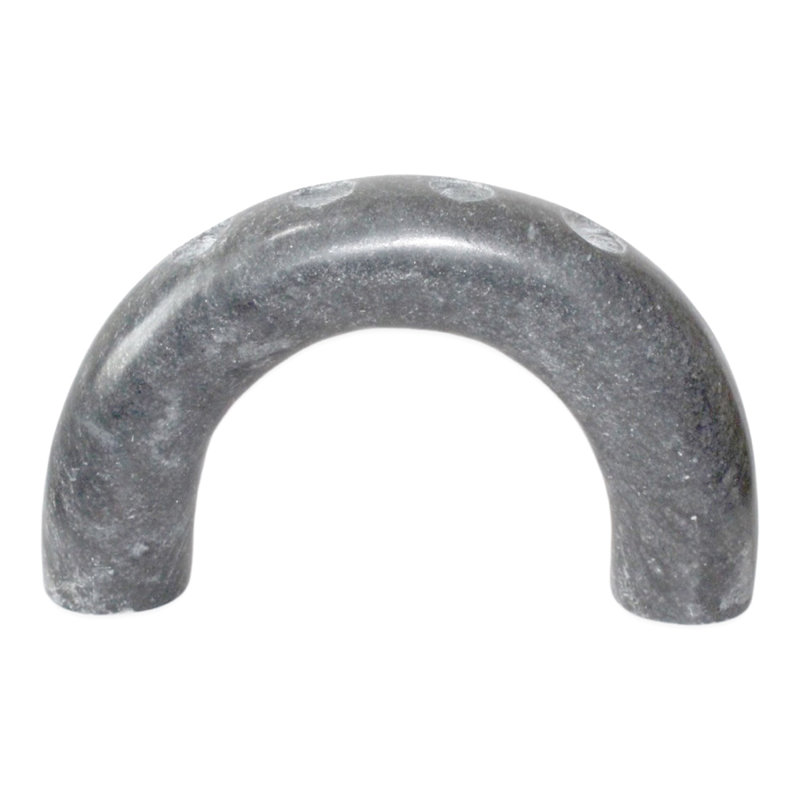 Porte-bougie arqué en marbre gris à 4 piliers, Noir, noir, noir, noir