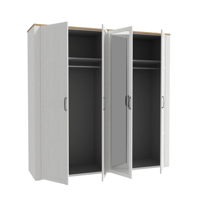 Ortiz 4 Door Manufactured Wood Wardrobe, Silver