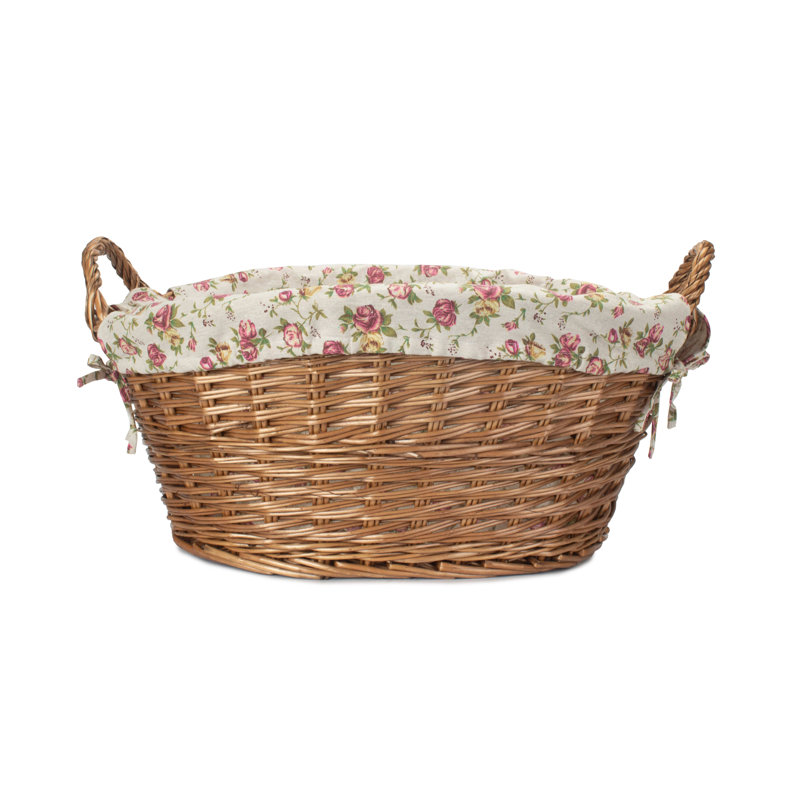 Wicker Wash Basket with Lining