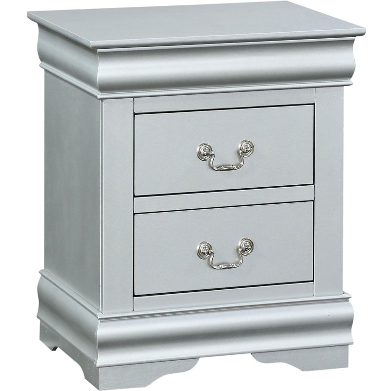 Table de chevet Platinum - 2 tiroirs, durabilité en bois massif, robustesse et qualité