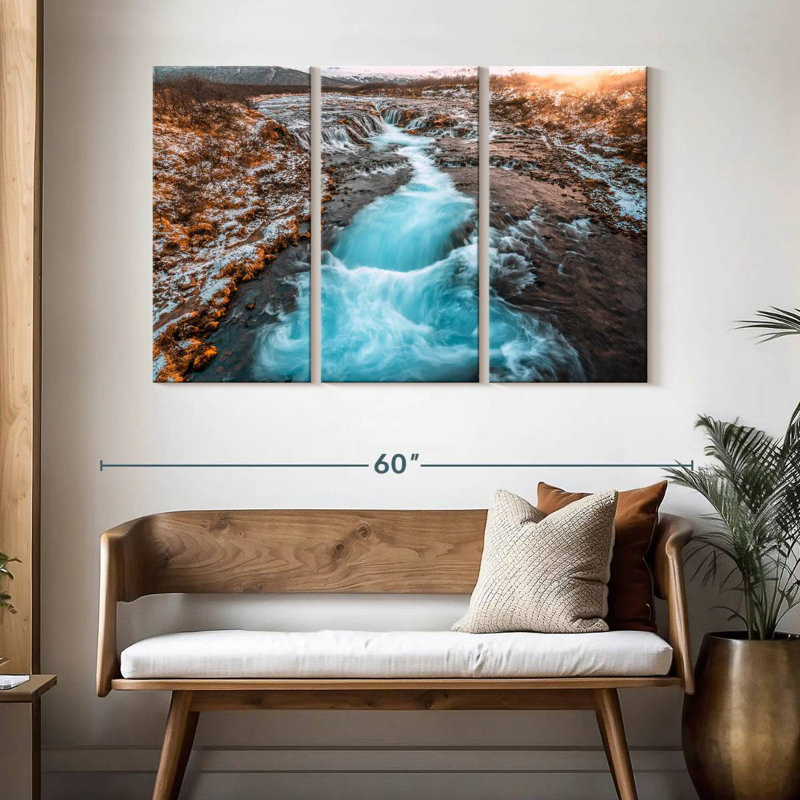 Alvord Bruarfoss Iceland Waterfall, 32" H x 50" W