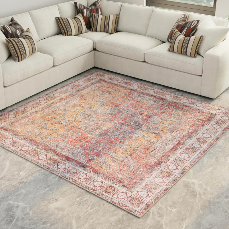 Bungalow Rose Sarah Timeless Rug, Carré 7 pi 10 po x 7 pi 10 po