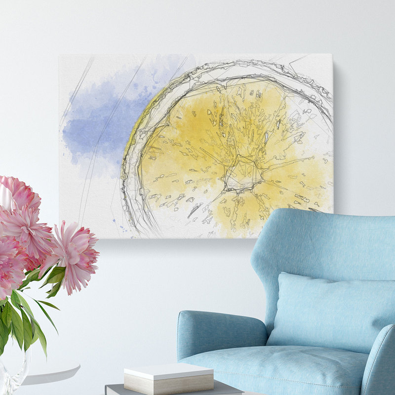 Lemon Slice - Wrapped Canvas Painting, 50cm H x 76cm W x 3cm D
