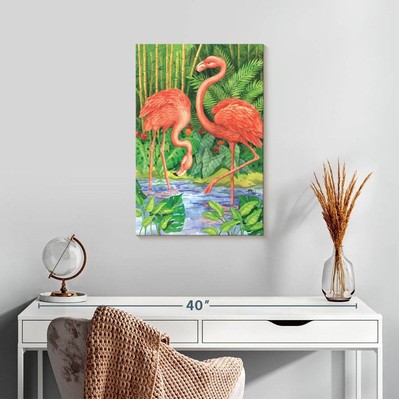 Brampt Bamboo Flamingo, 24" H x 16" W