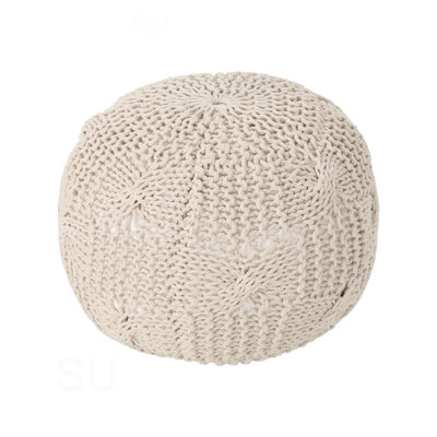 Bordeaux  Knitted Cotton Round Pouf
