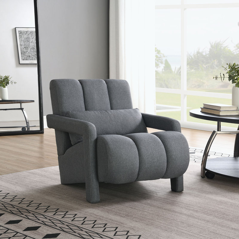 Fauteuil l 27,2 po, Lin gris foncé Manyen