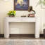 Table console moderne avec rangement, plateau ovale et 2 tiroirs, idéale pour l'entrée et le salon, avec un design cannelé et deux tiroirs de rangement.-1152125399