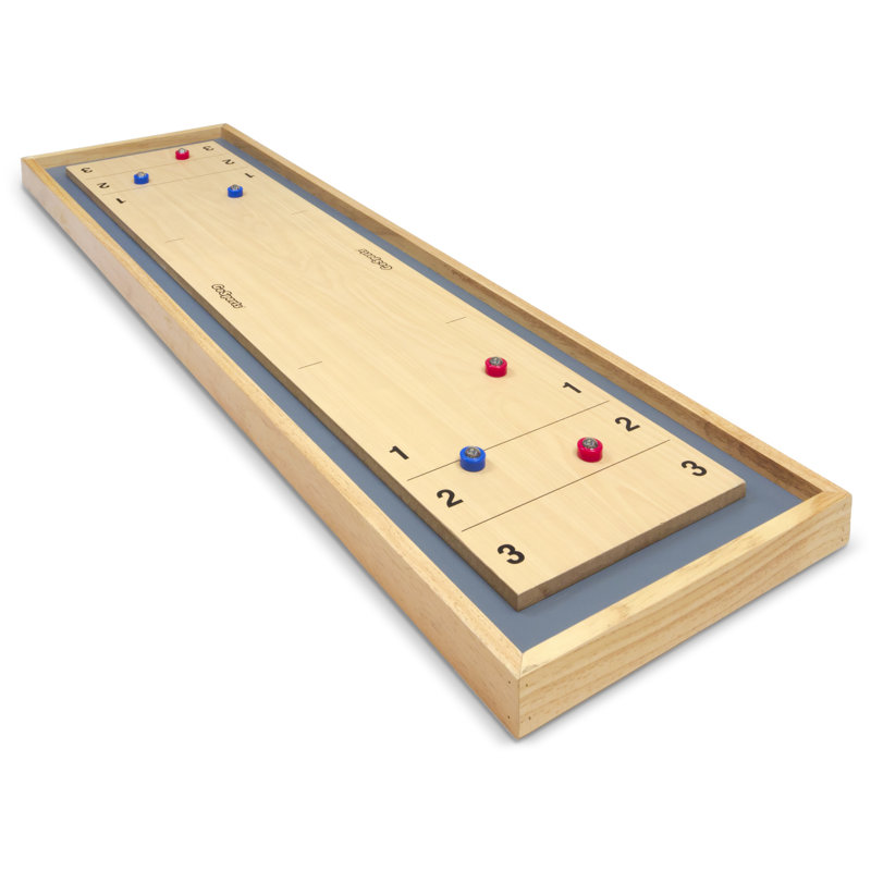 Solid Wood Double-Sided Shuffleboard and Curling Tabletop Game