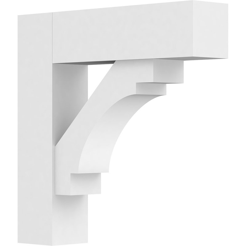 Support standard en PVC de qualité architecturale avec extrémités en bloc, H 16 po x l 3 po x P 16 po