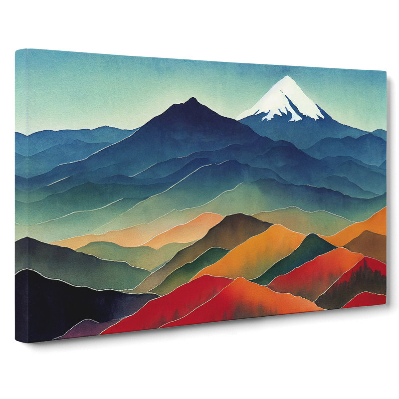 Mountain Landscape Watercolour Vol.5 Abstract - Wrapped Canvas Painting