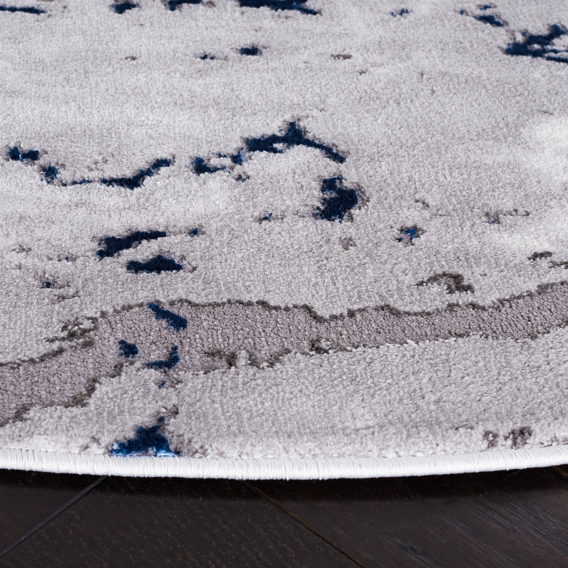 Tapis à motif abstrait Poppy-Louise, Rond 6 pi 7 po