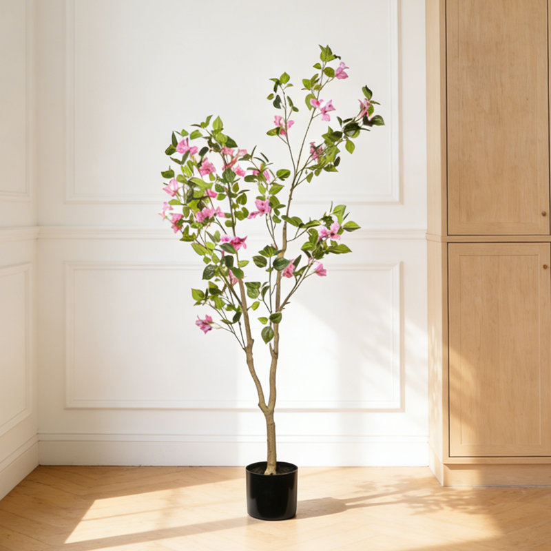 Artificial Bougainvillea Tree 5 Ft with Plastic Pot, 60in x 28in
