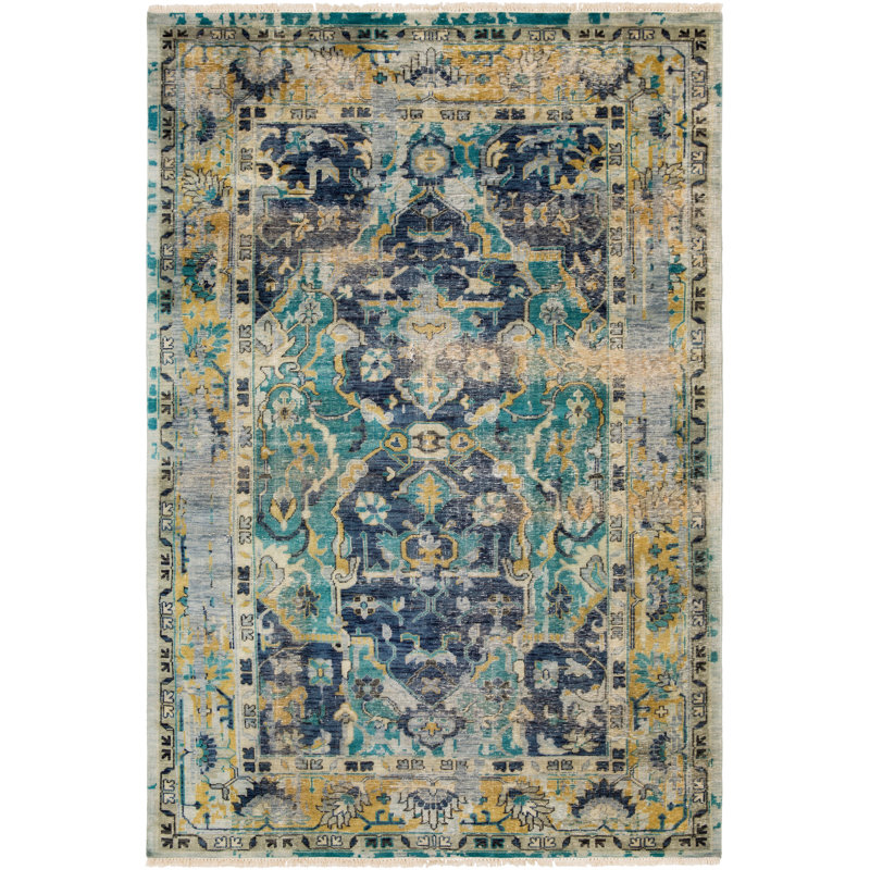 Bally Hand Knotted Wool Oriental Area Rug, Rectangle 9' x 13'
