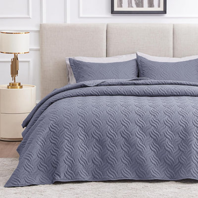 Ensemble de literie pour courtepointe très grand lit Chameaux - couvre-lit léger en microfibre de courtepointe d'été - couvre-lit à motif de vagues pour toutes les saisons - 3 pièces (1 courtepointe, 2 taies décoratives)