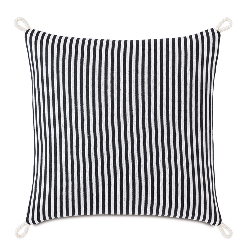 Villa Square Indoor/Outdoor Pillow Cover & Insert, White/Black/Teal