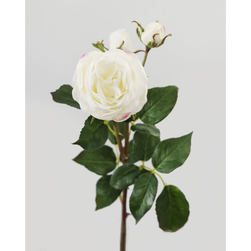 Real Touch Pink Rose 21.5", White