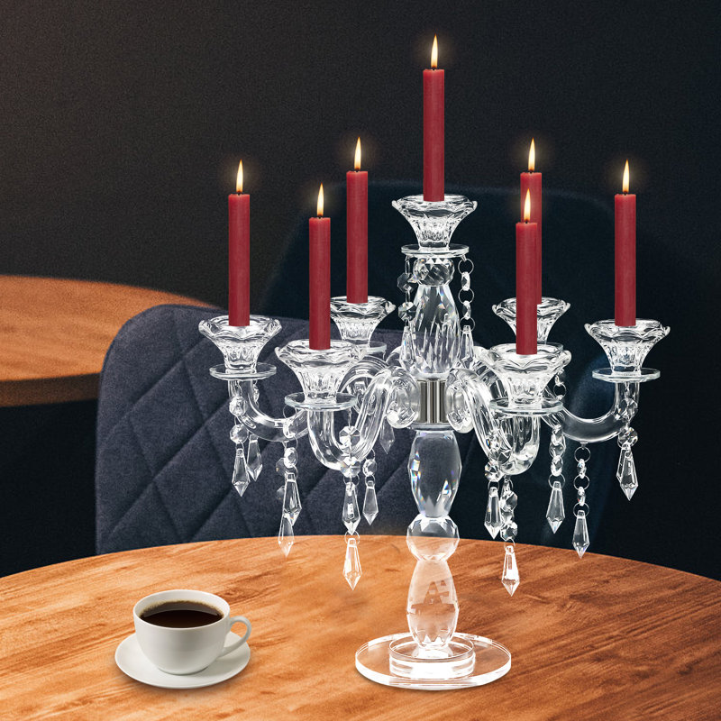 14'' H Crystal Tabletop Candelabra