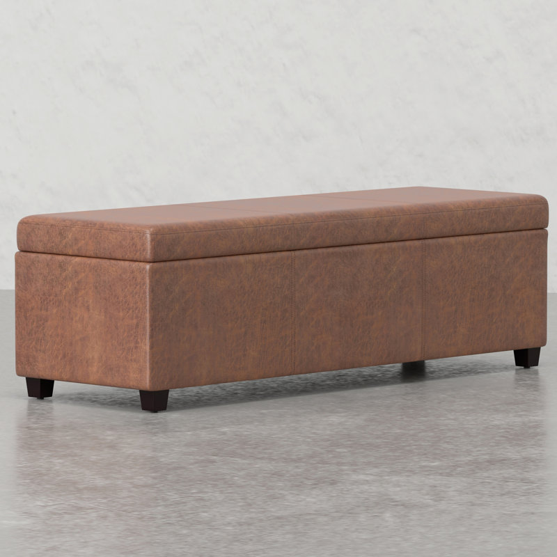 Banc de rangement surdimensionné - élégant et fonctionnel. Masquer le désordre avec P 18 po x l 54 po H 16,5 po. Belle surface cousue, grand intérieur pour le rangement. Fabriqué en bois massif, mousse d'ingénierie à haute densité.