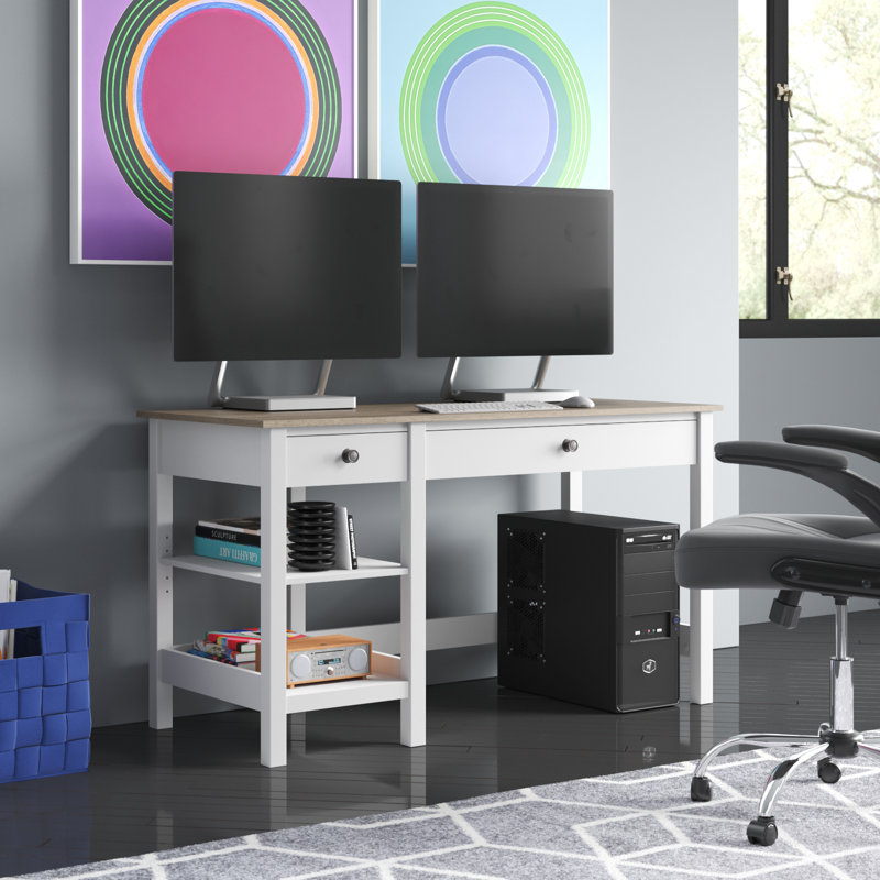 Bureau de rangement Ozro, Gris / blanc