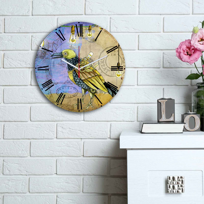 Horloge murale élégante Elegant, 11,8 pouces de diamètre | 100% panneau de fibres à densité moyenne avec une épaisseur de 0,2 pouce | Design élégant pour la maison ou le bureau | La montre moderne ajoute de la sophistication à n'importe quel espa